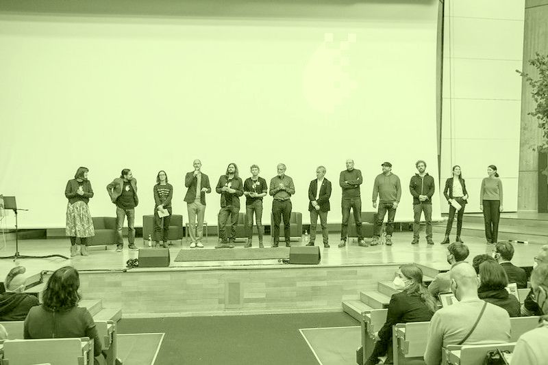 Representatives of the 13 Organisations which are running the B & B Conference together on the opening stage. Picture: Silke Mayer