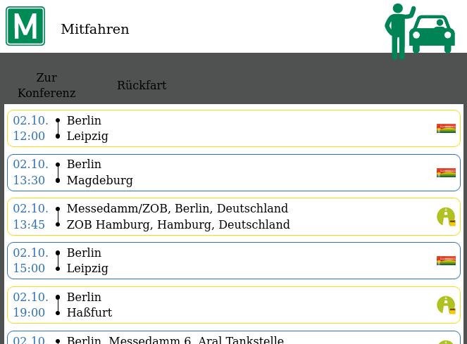 screenshot mitfahrverband.de